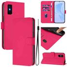 For Infinix GT 30 Pro Skin Feel Solid Color Leather Phone Case with Lanyard(Rose Red) - 1