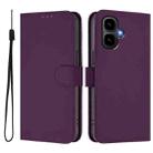 For Infinix Smart 10 4G Skin Feel Solid Color Leather Phone Case with Lanyard(Violet) - 2