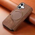 For iPhone 16 Plus CaseNeo MagSafe RFID Anti-theft Retro Leather Phone Case(Brown) - 3