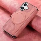 For iPhone 16 Plus CaseNeo MagSafe RFID Anti-theft Retro Leather Phone Case(Pink) - 3