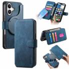For iPhone 16 CaseNeo MagSafe RFID Anti-theft Retro Leather Phone Case(Blue) - 1