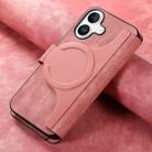 For iPhone 16 CaseNeo MagSafe RFID Anti-theft Retro Leather Phone Case(Pink) - 3