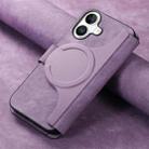 For iPhone 16 CaseNeo MagSafe RFID Anti-theft Retro Leather Phone Case(Purple) - 3