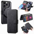 For iPhone 15 Pro CaseNeo MagSafe RFID Anti-theft Retro Leather Phone Case(Black) - 1