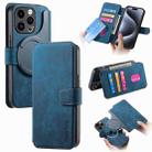 For iPhone 15 Pro CaseNeo MagSafe RFID Anti-theft Retro Leather Phone Case(Blue) - 1