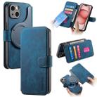 For iPhone 15 Plus CaseNeo MagSafe RFID Anti-theft Retro Leather Phone Case(Blue) - 1