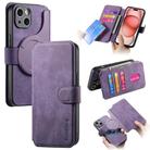 For iPhone 15 Plus CaseNeo MagSafe RFID Anti-theft Retro Leather Phone Case(Purple) - 1