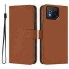 For Asus ROG Phone 8 / 8 Pro Skin Feel Solid Color Leather Phone Case with Lanyard(Brown) - 2