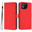 For Asus ROG Phone 8 / 8 Pro Skin Feel Solid Color Leather Phone Case with Lanyard(Red) - 2