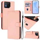 For Asus ROG Phone 8 / 8 Pro Skin Feel Solid Color Leather Phone Case with Lanyard(Pink) - 1