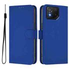 For Asus ROG Phone 8 / 8 Pro Skin Feel Solid Color Leather Phone Case with Lanyard(Dark Blue) - 2