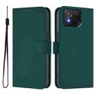 For Asus ROG Phone 8 / 8 Pro Skin Feel Solid Color Leather Phone Case with Lanyard(Dark Green) - 2