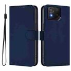 For Asus ROG Phone 8 / 8 Pro Skin Feel Solid Color Leather Phone Case with Lanyard(Navy Blue) - 2