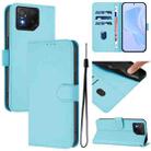 For Asus ROG Phone 8 / 8 Pro Skin Feel Solid Color Leather Phone Case with Lanyard(Sky Blue) - 1