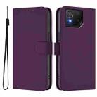 For Asus ROG Phone 8 / 8 Pro Skin Feel Solid Color Leather Phone Case with Lanyard(Violet) - 2