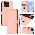 For Asus Zenfone 11 Ultra Skin Feel Solid Color Leather Phone Case with Lanyard(Pink) - 1