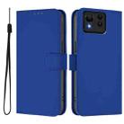 For Asus Zenfone 11 Ultra Skin Feel Solid Color Leather Phone Case with Lanyard(Dark Blue) - 2