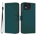 For Asus Zenfone 11 Ultra Skin Feel Solid Color Leather Phone Case with Lanyard(Dark Green) - 2