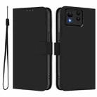 For Asus Zenfone 11 Ultra Skin Feel Solid Color Leather Phone Case with Lanyard(Black) - 2