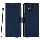 For Asus Zenfone 11 Ultra Skin Feel Solid Color Leather Phone Case with Lanyard(Navy Blue) - 2