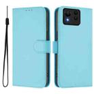 For Asus Zenfone 11 Ultra Skin Feel Solid Color Leather Phone Case with Lanyard(Sky Blue) - 2