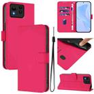 For Asus Zenfone 11 Ultra Skin Feel Solid Color Leather Phone Case with Lanyard(Rose Red) - 1