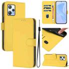 For Blackview A53 Skin Feel Solid Color Leather Phone Case with Lanyard(Lemon Yellow) - 1