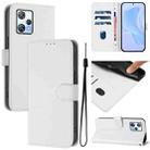 For Blackview A53 Skin Feel Solid Color Leather Phone Case with Lanyard(White) - 1
