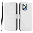For Blackview A53 Skin Feel Solid Color Leather Phone Case with Lanyard(White) - 2