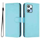 For Blackview A53 Skin Feel Solid Color Leather Phone Case with Lanyard(Sky Blue) - 2