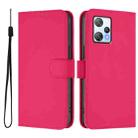 For Blackview A53 Skin Feel Solid Color Leather Phone Case with Lanyard(Rose Red) - 2