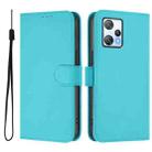 For Blackview A53 Skin Feel Solid Color Leather Phone Case with Lanyard(Lake Blue) - 2