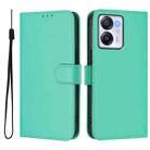 For Blackview Oscal Modern 8 / Color 8 Skin Feel Solid Color Leather Phone Case with Lanyard(Green) - 2