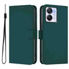 For Blackview Oscal Modern 8 / Color 8 Skin Feel Solid Color Leather Phone Case with Lanyard(Dark Green) - 2