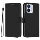 For Blackview Oscal Modern 8 / Color 8 Skin Feel Solid Color Leather Phone Case with Lanyard(Black) - 2