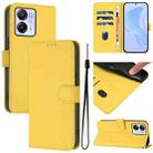 For Blackview Oscal Modern 8 / Color 8 Skin Feel Solid Color Leather Phone Case with Lanyard(Lemon Yellow) - 1