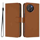 For Blackview Shark 8 / Oscal Tiger 12 Skin Feel Solid Color Leather Phone Case with Lanyard(Brown) - 2