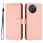 For Blackview Shark 8 / Oscal Tiger 12 Skin Feel Solid Color Leather Phone Case with Lanyard(Pink) - 2