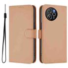 For Blackview Shark 8 / Oscal Tiger 12 Skin Feel Solid Color Leather Phone Case with Lanyard(Nude) - 2