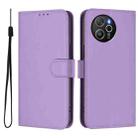 For Blackview Shark 8 / Oscal Tiger 12 Skin Feel Solid Color Leather Phone Case with Lanyard(Lavender Purple) - 2