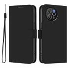 For Blackview Shark 8 / Oscal Tiger 12 Skin Feel Solid Color Leather Phone Case with Lanyard(Black) - 2