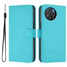 For Blackview Shark 8 / Oscal Tiger 12 Skin Feel Solid Color Leather Phone Case with Lanyard(Lake Blue) - 2