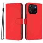 For Blackview Wave 6C Skin Feel Solid Color Leather Phone Case with Lanyard(Red) - 2