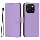 For Blackview Wave 6C Skin Feel Solid Color Leather Phone Case with Lanyard(Lavender Purple) - 2