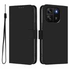 For Blackview Wave 6C Skin Feel Solid Color Leather Phone Case with Lanyard(Black) - 2