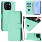 For Blackview Wave 6C Skin Feel Solid Color Leather Phone Case with Lanyard(Mint Green) - 1