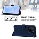 For Blackview Wave 6C Skin Feel Solid Color Leather Phone Case with Lanyard(Navy Blue) - 3