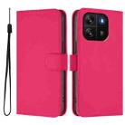 For Blackview Wave 6C Skin Feel Solid Color Leather Phone Case with Lanyard(Rose Red) - 2