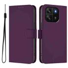 For Blackview Wave 6C Skin Feel Solid Color Leather Phone Case with Lanyard(Violet) - 2