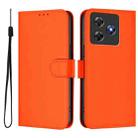 For Blackview Wave 8C Skin Feel Solid Color Leather Phone Case with Lanyard(Orange) - 1